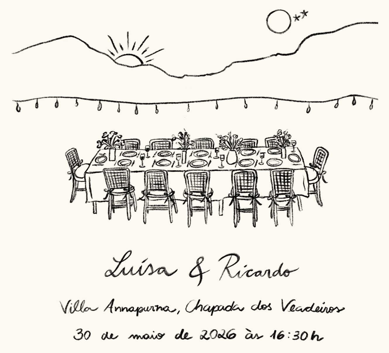 Lettering com os nomes Luisa e Ricardo